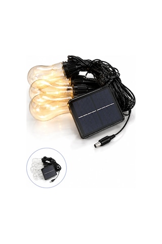 Güneş Enerjili Led Ampul Zincir Işık Sıcak Beyaz Dekoratif Bahçe Aydınlatması Diğer
