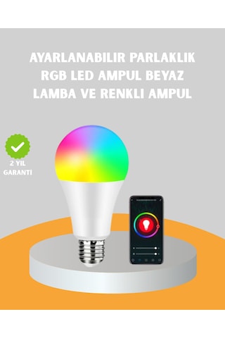 Kumanda Destekli Çok Renkli Akıllı Led Ampul 97501865