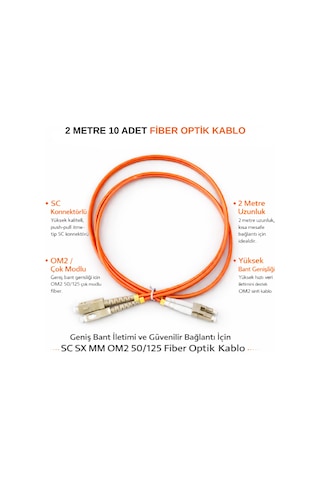 2 Metre Sc-lc Mm Om2 50/125 Dx Patch Kablo Patch Cord 10 Adet