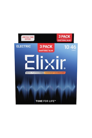 Elixir 010-046 Nanoweb Elektro Gitar Teli Ekonomik 3'lü Set 16567