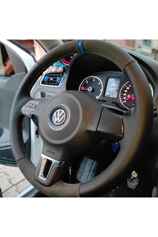 Volkswagen Polo Araca Özel Direksiyon Kılıfı Tüylü Alcantra Nokt