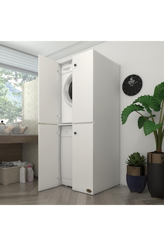 Kenzlife Çamaşır-Bulaşık Makinesi Dolabı Kapaklı Roksana Byz 180* Çok Renkli