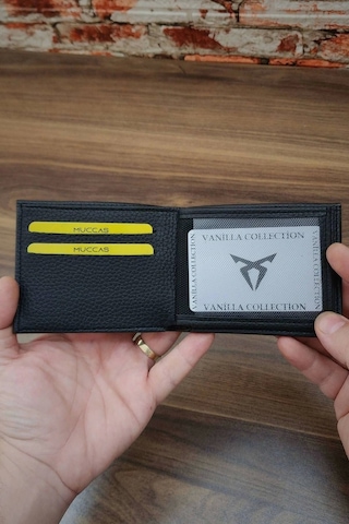 Erkek Cüzdan Klasik Model 10 Kart Cepli Modern Tasarım Siyah Renk Siyah