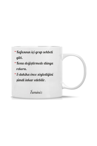 İkizler Burcu Kupa Renkli Burç Tasarımı Özlü Sözlü Hediye Kupa Astroloji Temalı Bardak Beyaz