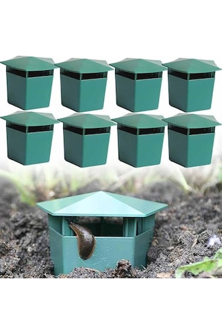 Suofeng Zirai Ve Bahçe Çürüklüke Ve Salyangoz Tutucu, 8 Adet Yeşil Plastik, Çevre Dostu Zararlı Kontrol Aleti