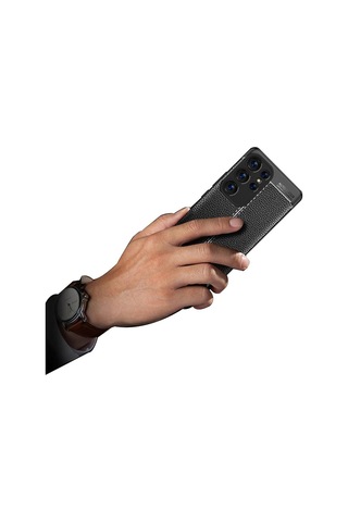 Samsung Galaxy Uyumlu S23 Ultra Kılıf Deri Tarzı Niss Silikon Case Kapak