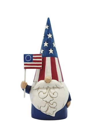 Enesco Jim Shore Heartwood Creek Dünyanın Etrafında Cüceler Amerikan Vatansever Heykelcik, 13 Cm, Çok Renkli