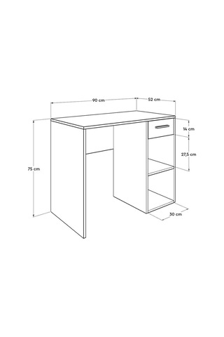 Adoremobilya Trendline Çekmeceli Çalışma Masası - Beyaz Beyaz