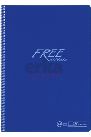 Keskin Color Free - A4 120 Yaprak Çizgili Defter Spiralli Pp Kapa