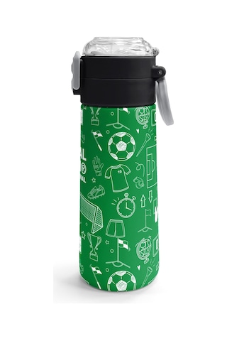 Coral High Kids Yeşil Futbol Desenli Pipetli Ve Direkt İçim Çelik Termos 500 Ml 38129 Yeşil
