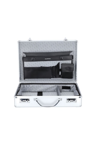 Alumaxx 46 Cm Alüminyum Laptop Bölmeli Evrak Çantası, Organizerli, Hafif Gri