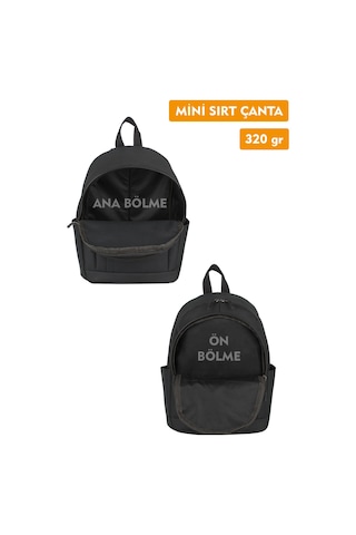 Dada Ultra Hafif Kadın Sırt Çantası Gündelik Yürüyüş Spor Gezi Seyahat Anne Bebek Su Geçirmez Kumaş Siyah