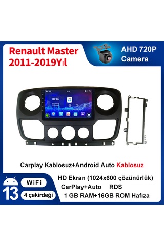 Renault Master 2011-2019yıl 1gb Ram 16gb Rom Multimedya Carplay 9" 9"