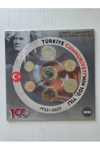 Cumhuriyetin 100.yılı Tedavül Seti 2023 Set. Tedavül Hatıra Para Seti