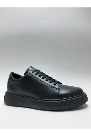 Tria Polo Hakiki Deri Hafif Bağcıklı Kalın Taban Siyah Sneaker Erkek Ayakkabı C-91200246trıa