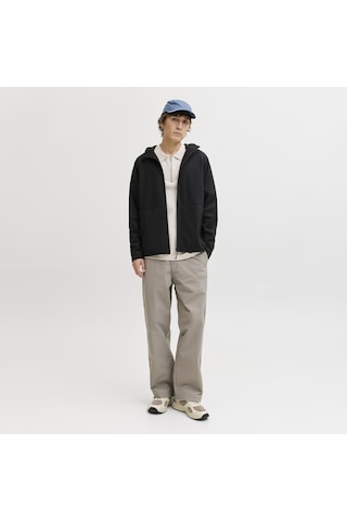 Jack & Jones Erkek Relaxed Fit Kapüsonlu Sweatshirt - Base - 12289209 Siyah