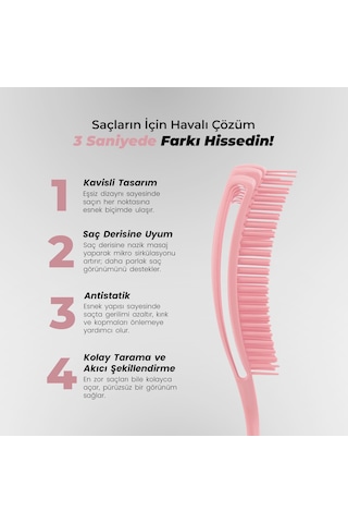Airflex Multifonksiyonel Dolaşık Açıcı Saç Fırçası - Pembe