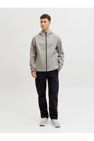Jack & Jones Jack&jones 12289209 Jjebase Sweat Zıp Hood Sn Lıght Grey Erkek Sweatshirt Gri
