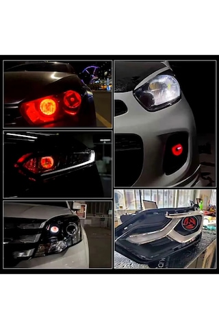 Şeytan Gözü 12v-36v Led Far Motosiklet Uyumlu Kumandalı 6 Modlu Renkli Mercekli Led 1 Çift