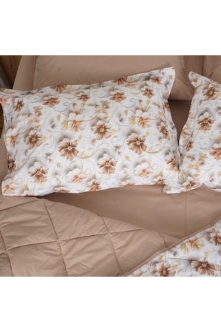 Aurelia Luxe Çift Kişilik Çiçek Desenli Premium 5d Uyku Seti Çeyiz Seti Lastikli Çarşaflı Beyaz
