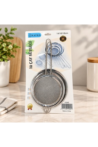 3 Parça Metal Süzgeç 14-16-18 Cm Aklby-bsva58 Diğer