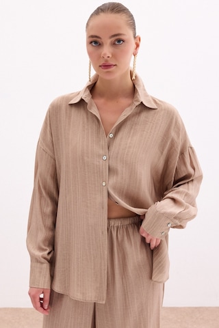 Sateen Salaş Gömlek - Camel-136106 CAMEL