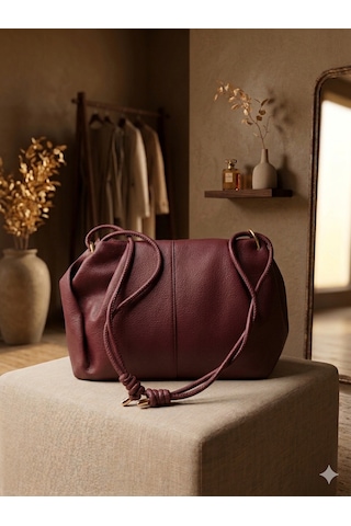 Aldorya Lüks Knotted Soft Omuz Çantası - Günlük Ve Özel Günler Için Bordo Aldorya Lüks Knotted Soft Omuz Çantası - Günlük Ve Özel Günler Için Bordo