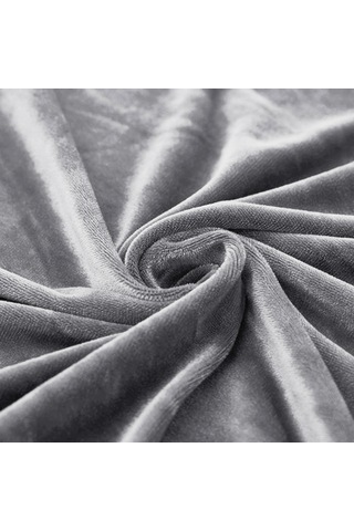 Xiyyadms Halka Kapalı Gri Gümüş Tilki Kadife Koltuk Kılıfı - Tam Kapama M Bedeni - Poliester Materyal Açık Gri