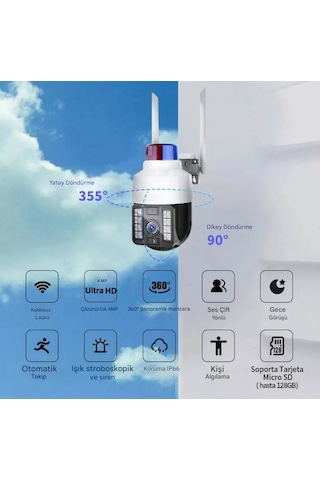 Wifi Ptz Kamera Açık Kamera Akıllı Ev 360 Otomatik İzleme