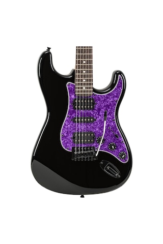 New Orleans Vega Pr Hsh Mat Siyah Ve Mor Elektro Gitar