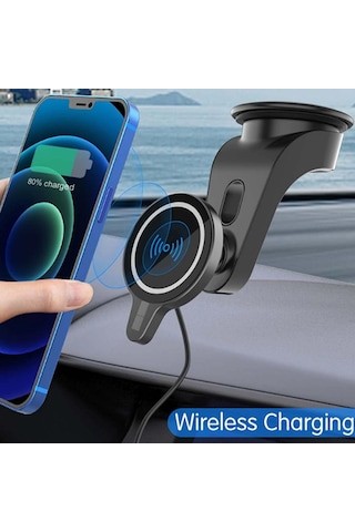 Ally Magsafe Iphone 12 Serisi 15W Kablosuz Hızlı Şarj Cihazı Ve-Siyah