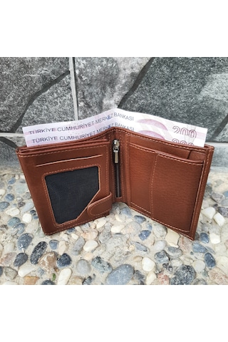 Gvnbag Hakiki Deri Erkek Bozuk Para Gözlü Taba Mini Cüzdan Gvn-0131
