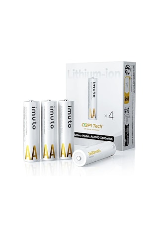 Imuto 3600mwh Aa Şarj Edilebilir Lityum Pil 4 Lü Paket
