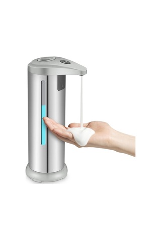 280ml Sliver-280ml Akıllı Kızılötesi Sensörlü Sabun Jel Dağıtıcı Otomatik Fotoselli El Yıkama Banyo Temizleme Tezgahı Paslanmaz Çelik