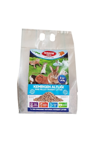 Bonny Nice Organik Çam Pelet Ginepig Altlığı 1.8 Kg 3 L