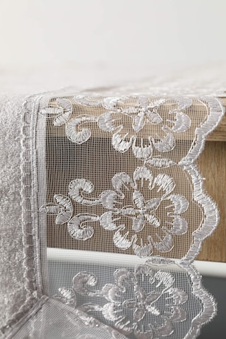 Favora Fatih Güpürlü Kadife Runner Gri