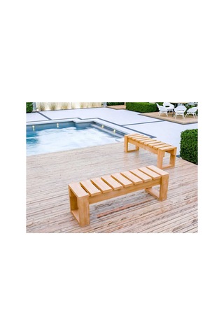 Doğal Ahşap Bench Bank Bej Bej