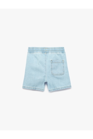 Koton Pamuklu Cepli Beli Bağcıklı Denim Şort Lıght Indıgo 6smb40020td Açık Mavi