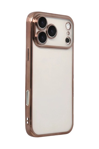 Apple Apple iPhone Uyumlu 17 Pro Max Razer Lensli Silikon - Çöl Titanyum
