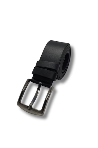 Tarzbu Hakiki Dana Derisi Düz Çelik Tokalı Erkek Kot Pantalon Kanvas Kemer 4.5 Cm Tarzsoswajg Siyah