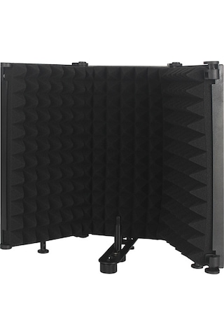 Hfambition Mikrofon Gürültü Engeli 3 Kapaklı Akustik Absorbör - Kayıt Ve Canlı Yayın Ses Kalitesi Artırıcı Spreyli Koruyucu 10"