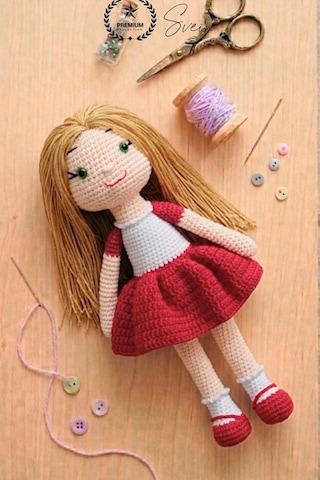 Amigurumi Özel Üretim El Yapımı Renkli Etekli Amigurumi Bebek El Örgüsü Sevimli Oyuncak Dekoratif