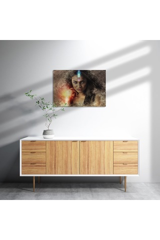 Cakasepetim Işık Şaçan Kadın Fantastik Ahşap Mdf Tablo
