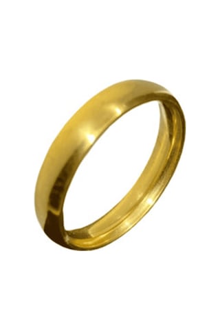 Altın Renk Göz Kamaştıran Parlak Klasik Bombeli, Düz Ve Şık Özel Günler 316l Çelik Yüzük - Unisex 20 Ölçü Altın