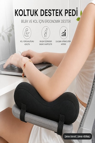 Ergonomik Çift Taraflı Visco Kol Destek Pedi Kolçak Ve Dirsek Destek Minderi 2 Li Set