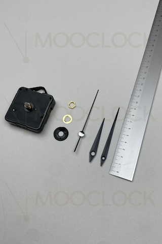Saat Mekanizması, Akar Sessiz Duvar Saati Mekanizması, 14 Mm Şaft Askılı Kısa Siyah