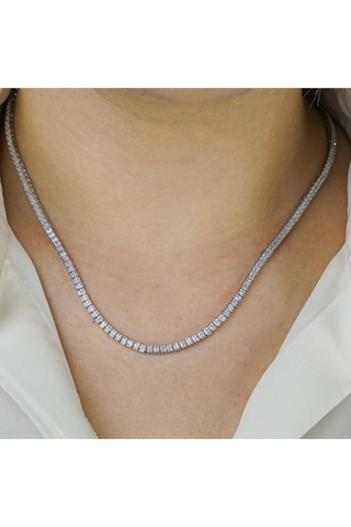 Modagümüşevi Kare Model 925 Ayar Gümüş Su Yolu Kolye