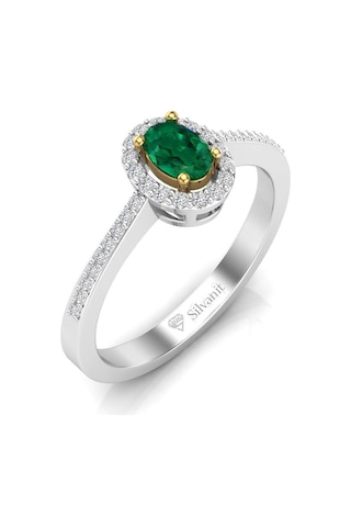 0,50 Karat Pırlantalı Zümrüt Yüzük (464656265)