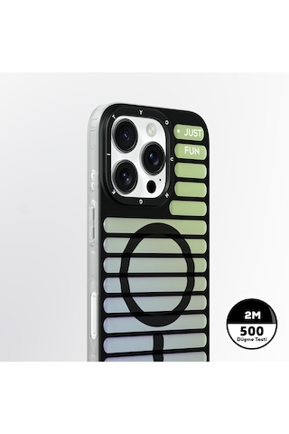 Apple Uyumlu iPhone 16 Pro Kılıf Magsafe Şarj Özellikli Youngkit Geek Serisi Kapak Siyah