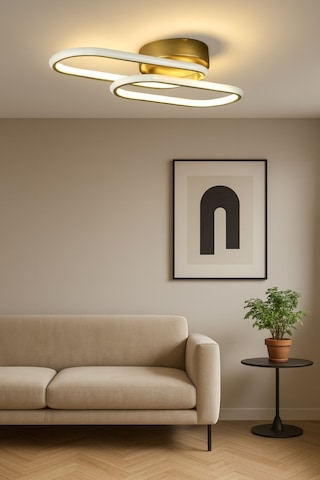 Zzez Eskitme Renk Modern Tasarım Cafe - Salon - Mutfak - Hol - Yatak Odası Beyaz Led Avize Eskitme